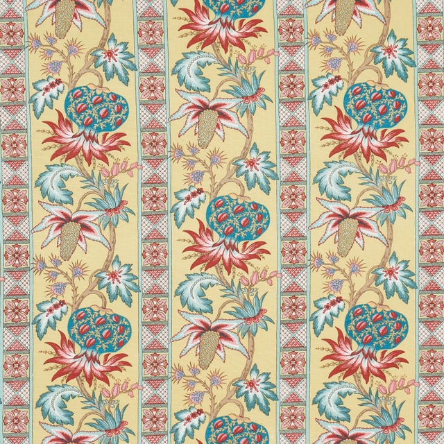 SAMPLE - Schumacher Bailey Botanical Fabric In Gold For Sale