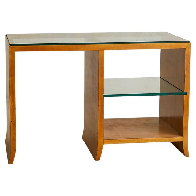 Wood Italian Wood + Glass Desk in the Manner of Paolo Buffa, 1950s For Sale - Image 7 of 18