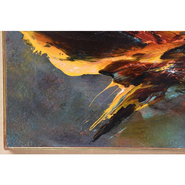 Plastic Bird Fury Painting by Leonardo Nierman, Circa 1966 For Sale - Image 7 of 9