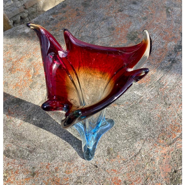 Mid-Century Modern Large Sommerso Glass Vase from Made Murano Glass, 1970s For Sale - Image 3 of 10