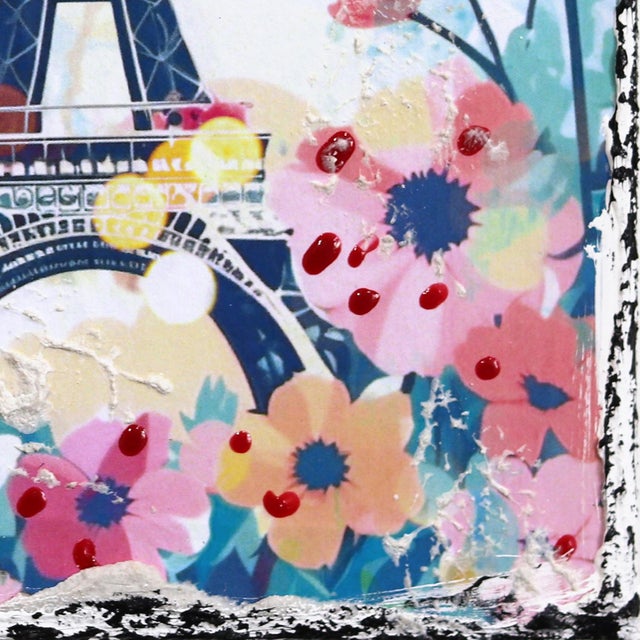 Textile Paris Bokeh - Original Post-Pop Mixed Media Painting on Canvas by Marion Duschletta For Sale - Image 7 of 9