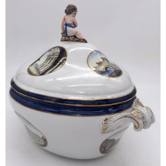 White 18th Century Naples Porcelain Grand Tour Topographical Tureen For Sale - Image 8 of 9