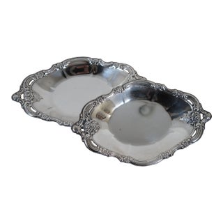 Vintage Community Silverplate Oneida Silver Artistry Oval Serving Bowl Dishes- Set of 2 For Sale