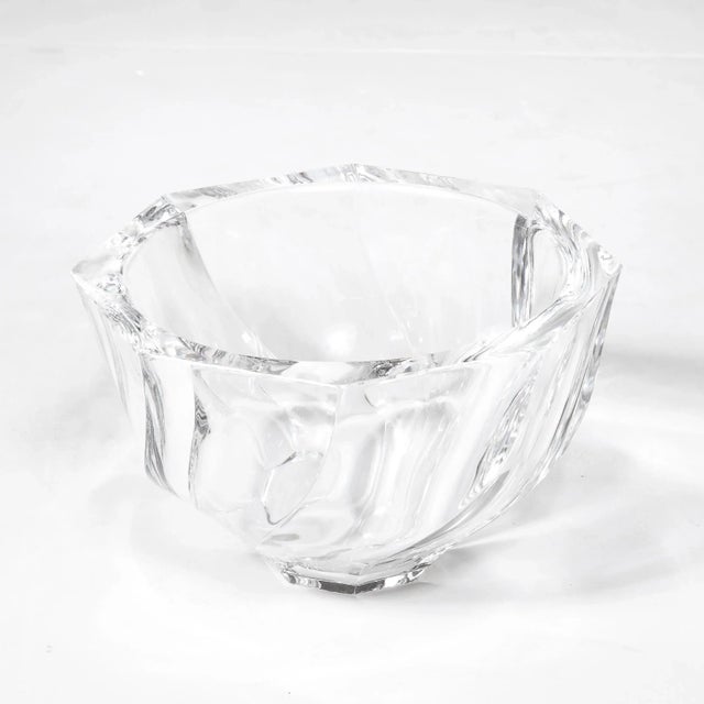 1950s Mid-Century Modernist Spiral Form Crystal Bowl by Orrefors For Sale - Image 5 of 12