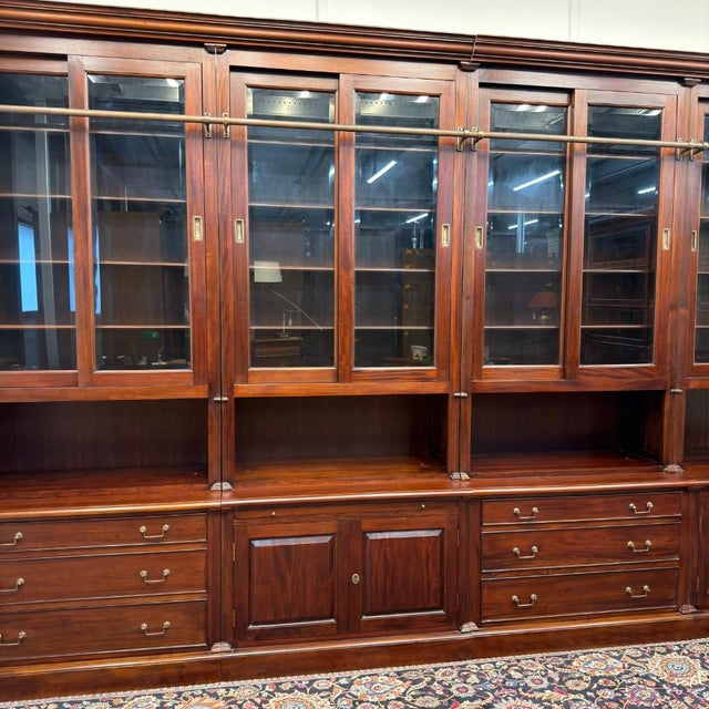 Classic English Library Cabinet Bookcase For Sale - Image 13 of 18