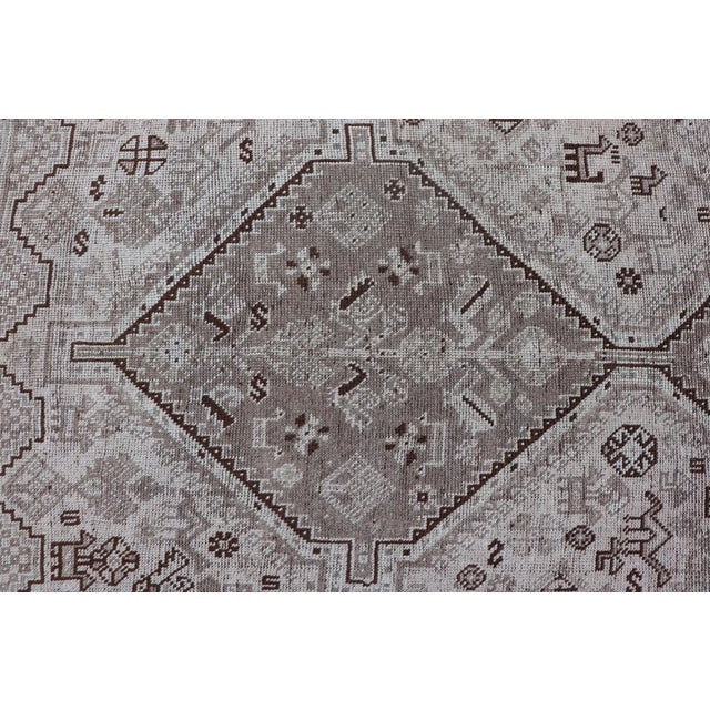 Early 20th Century Hand Knotted Antique Persian Shiraz Rug With Tribal Geometric Medallions For Sale - Image 11 of 13
