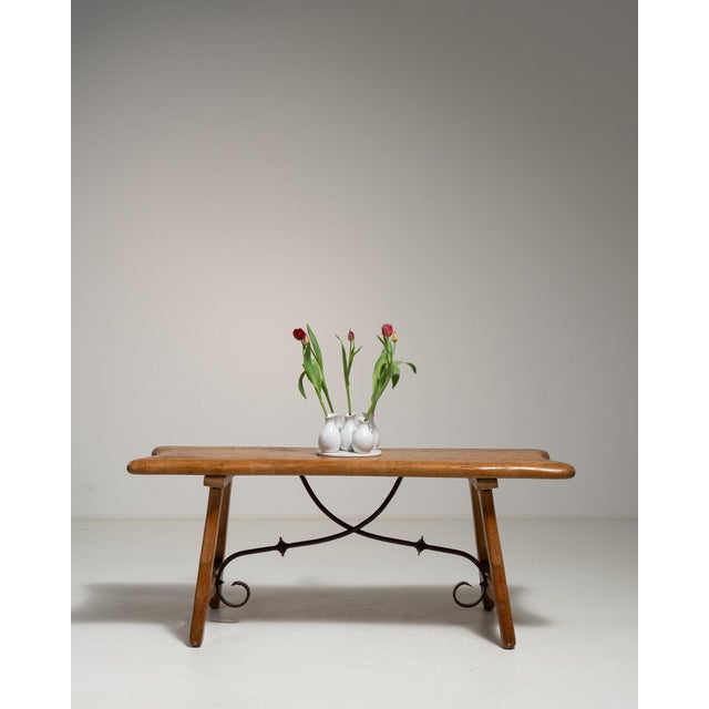19th Century France Brutalist Amber Wood Coffee Table For Sale - Image 9 of 11