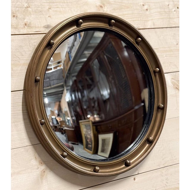 Butlers Convex Gold Gilt Wood Wall Mirror, 1920s For Sale - Image 3 of 5