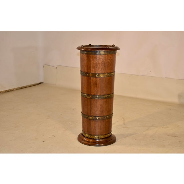 19th Century 19th Century English Oak Umbrella or Cane Stand For Sale - Image 5 of 6