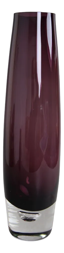 Large Amethyst-Colored Glass Vase with Bubble in Bottom, Sweden, 1960