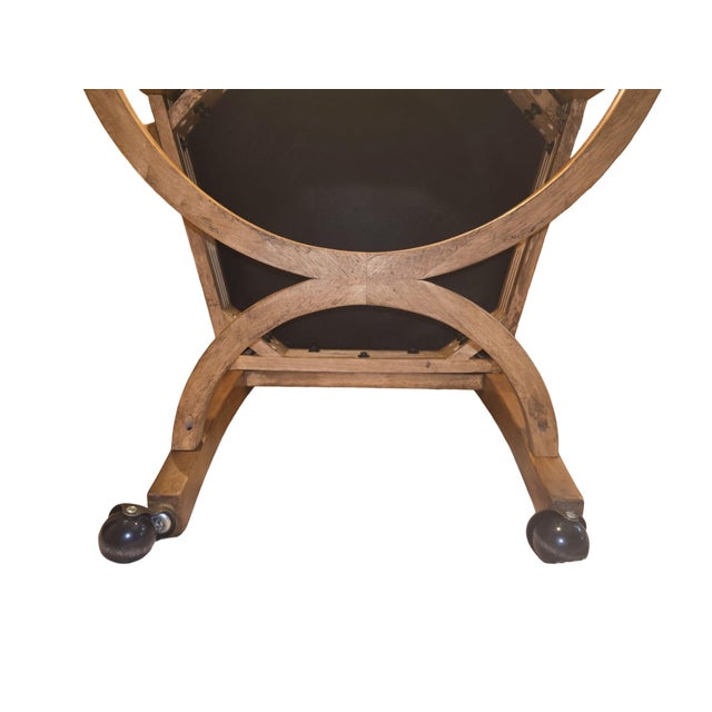 Pair of Vintage Regency Style Upholstered Wood Armchairs on Casters For Sale - Image 9 of 11