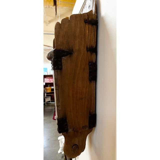 This is a great vintage Chinese utensil holder or grain scoop with a roller that can be used as a towel holder.. The old...