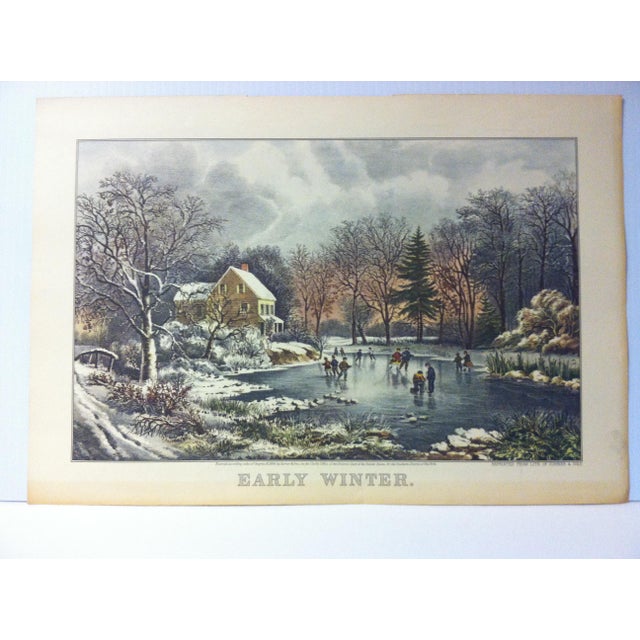 Currier Ives Color Print Early Winter 1956 Chairish