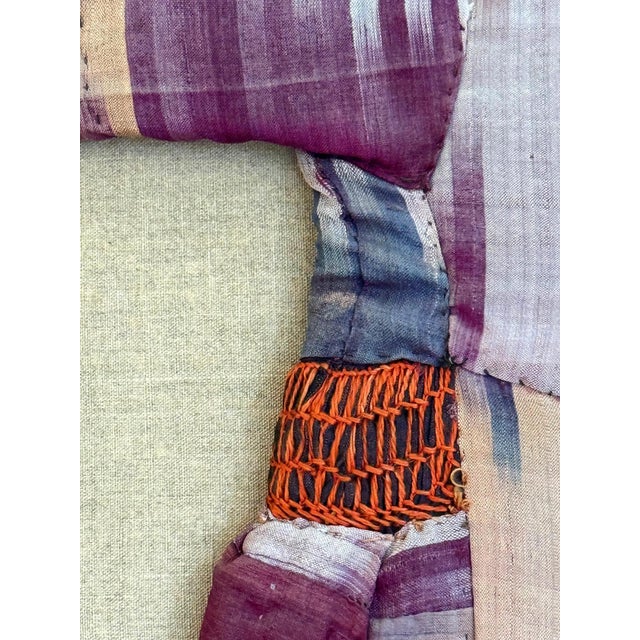 Framed Antique Silk Ikat Chapan Robe Central Asia with Provenance For Sale - Image 10 of 18