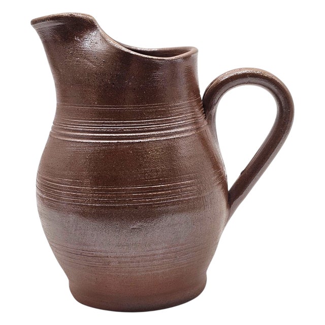 Ceramic Grès Du Berry French Salt-Glazed Stoneware Pitcher, 7" For Sale - Image 7 of 13