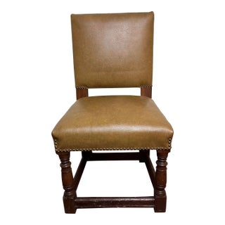 Early 20th Century Upholstered Armless Accent Chair For Sale