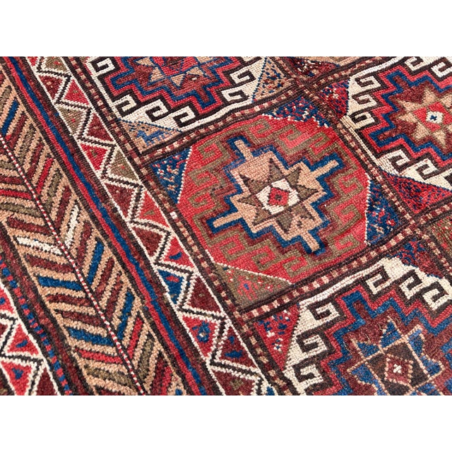Antique Khamseh Qashqai Hand-Knotted Wool Rug - 10'9" X 5'4" For Sale - Image 10 of 12