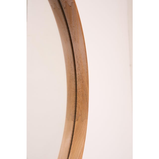 Vintage Round Pine Mirror, Holland, 1960s For Sale - Image 6 of 8