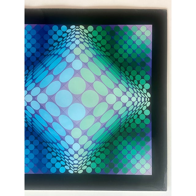 Mid-Century Modern Victor Vasarely Edition Du Griffon Signed Print "Dell-3" Mid Century Modern Art For Sale - Image 3 of 8