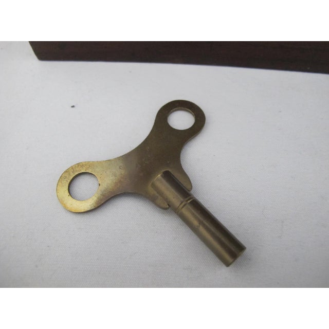 E.n. Welch 8 Day Antique Gothic Steeple Clock With Hand Painted Barn Star Glass For Sale - Image 9 of 12