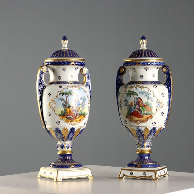 Vintage Vases in Sèvres Porcelain, France, 20th Century, Set of 2 For Sale - Image 10 of 10