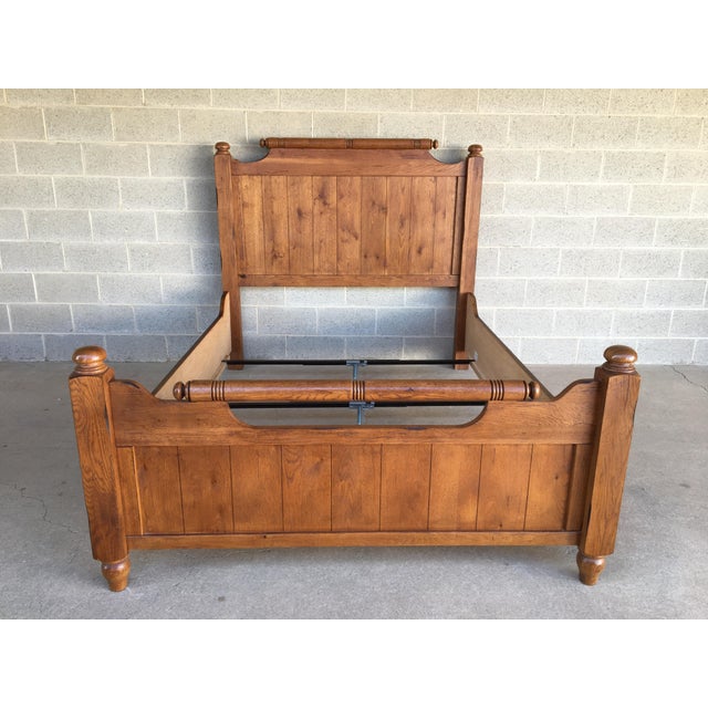 Broyhill Attic Heirlooms Solid Oak Queen Size Bed Frame Chairish