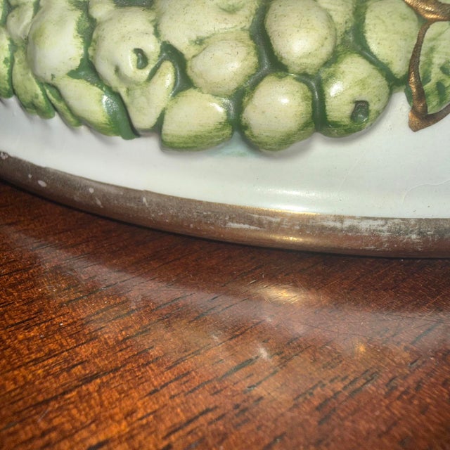 Vintage Italian Capodimonte-Style Hand Painted Porcelain Pheasant Lady With Lamb Figurine Lamp For Sale - Image 13 of 17