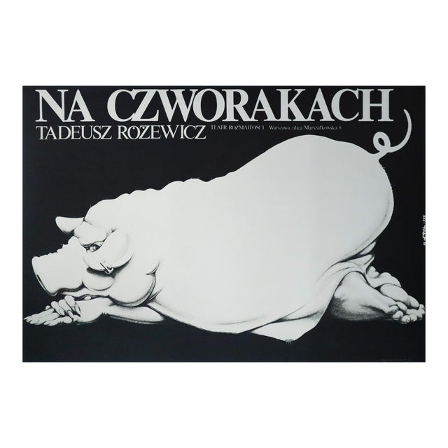 1985 Original Polish Poster, Na Czworakach (On All Fours), Tadeusz Rozewicz For Sale