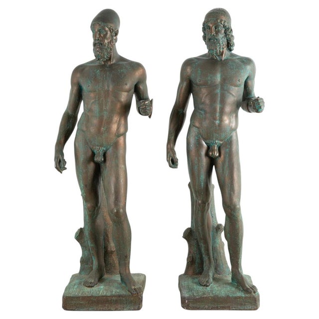 Sculpture Materials Early 20th Century Bronze Nude Riaces, Set of 2 For Sale - Image 7 of 7
