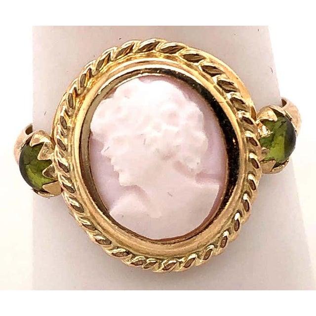 14 Karat Yellow Gold Cameo Ring With Stones For Sale - Image 11 of 11