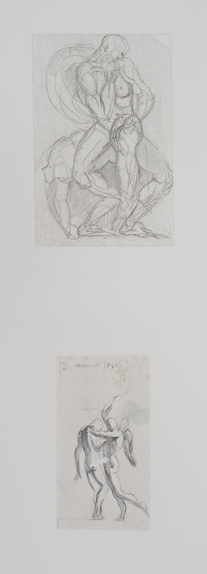 Auguste Rodin, Ombres et Lutte de Jacob avec l'ange, Etching