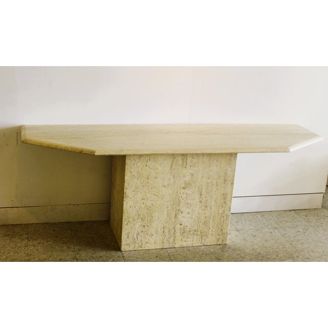 Large Travertine Console Table, Italy, 1970s For Sale - Image 11 of 11
