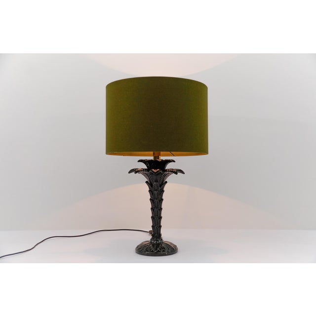 Mid-Century Modern Italian Ceramic Palm Tree Table Lamp, 1960s For Sale - Image 3 of 10
