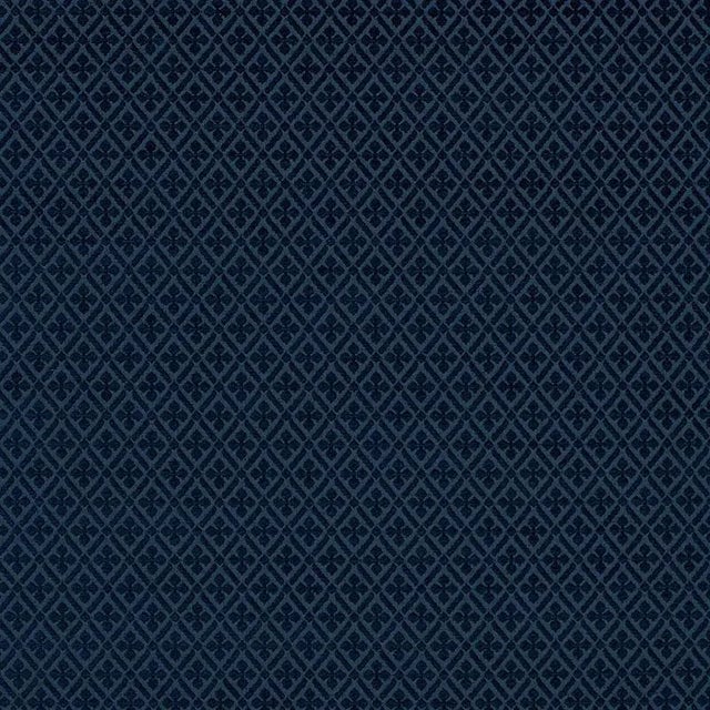 Schumacher Whittington Chenille Fabric in Blue For Sale