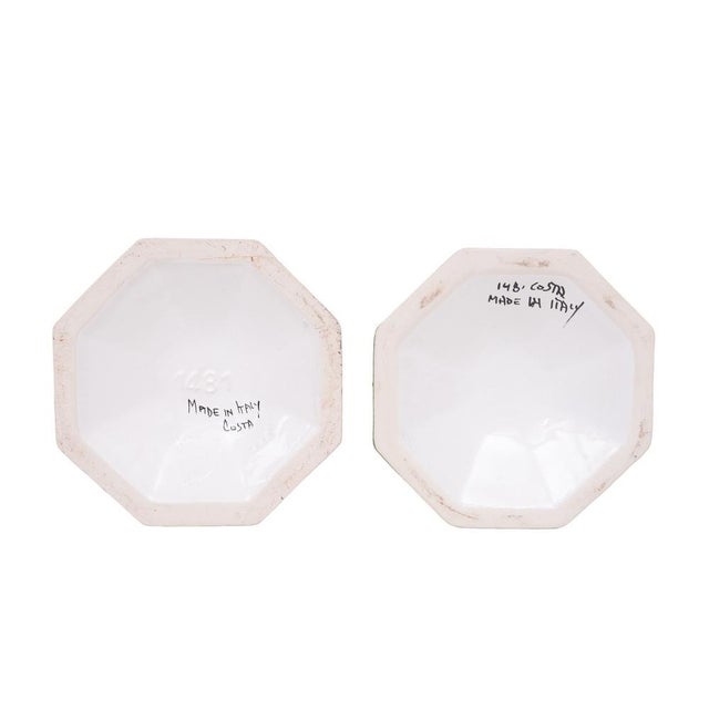 Ceramics Candlesticks and Jardiniere by Bassano, Italy, 1970s, Set of 3 For Sale - Image 4 of 14