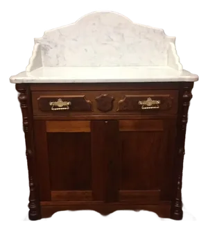 Antique Marble Top Washstand, Walnut Washstand