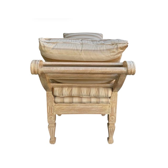 Rose Tarlow Melrose House Settee Chaise Bench With Luxurious Down Filled Cushions.