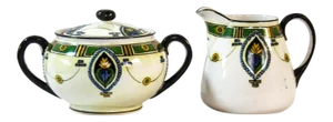 Noritake Art Deco Creamer & Sugar