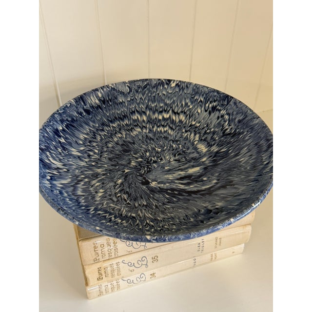 Signed Christine Jouval Blue Aptware Serving Bowl For Sale - Image 18 of 18