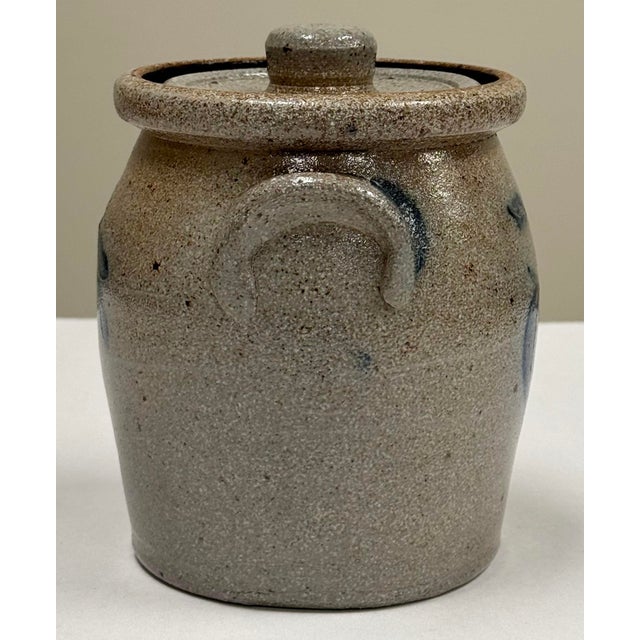 Ceramic Vintage Salt Glaze Handmade Lidded Rowe Pottery Crock For Sale - Image 7 of 10
