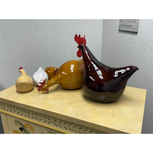 Design Plus Gallery presents a Set of Five Ceramic Chickens by Catherine Hunter, a Belgian Artist. She created her first...