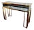 Italian Design Console Table in Brass and Gray Smoked Glass For Sale