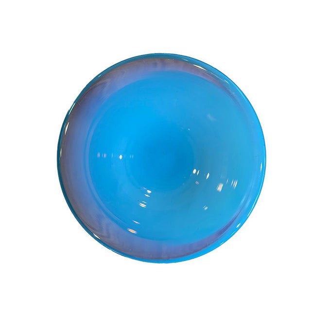 Gorgeous, rare -shaped, 19th-century aqua blue opaline glass vase in excellent condition. Hand-blown and most likely...