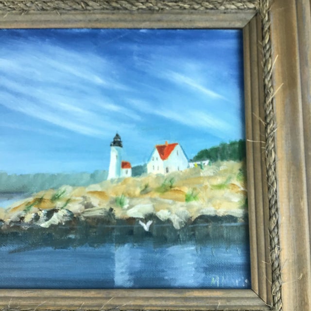 Mid Century Artisan Oil Painting Camden Maine For Sale - Image 9 of 13