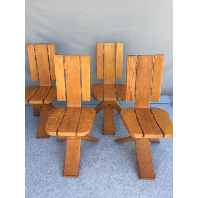 Elm Dining Chairs by Pierre Chapo, 1960s, Set of 4 For Sale - Image 18 of 18