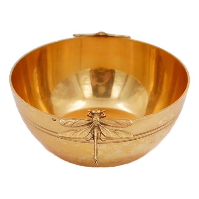 Vintage Golden Metal Bowl For Sale