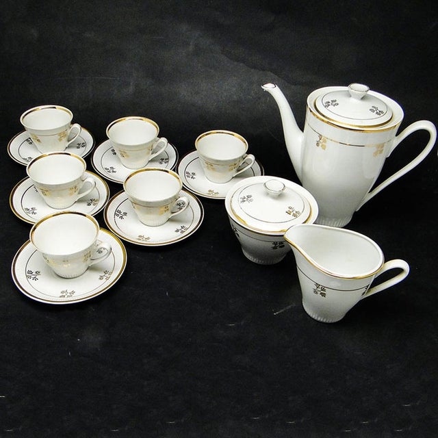 Cream Coffee Set from Włocławek, Poland, 1960s, Set of 15 For Sale - Image 8 of 14