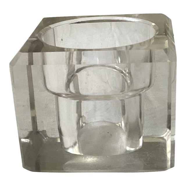 1950s Lead Crystal Votive Candle Holder For Sale