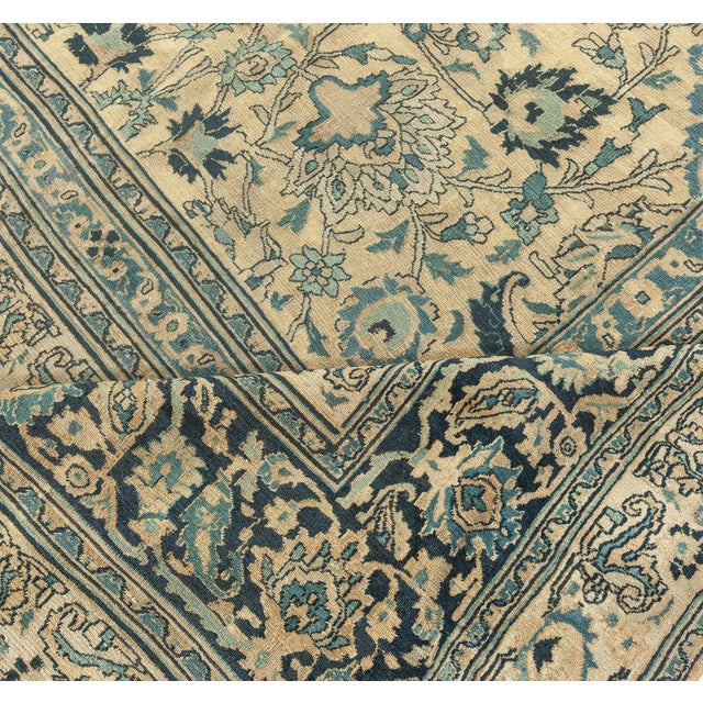 Fine Antique Persian Meshad Handmade Wool Rug For Sale - Image 4 of 6