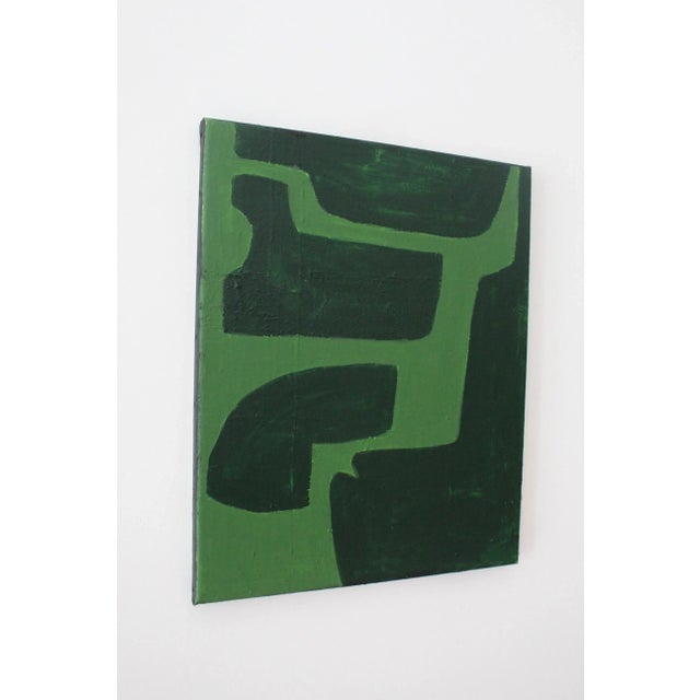 Bodasca, Green on Green Abstract Composition, 2025, Acrylic on Canvas For Sale - Image 4 of 12
